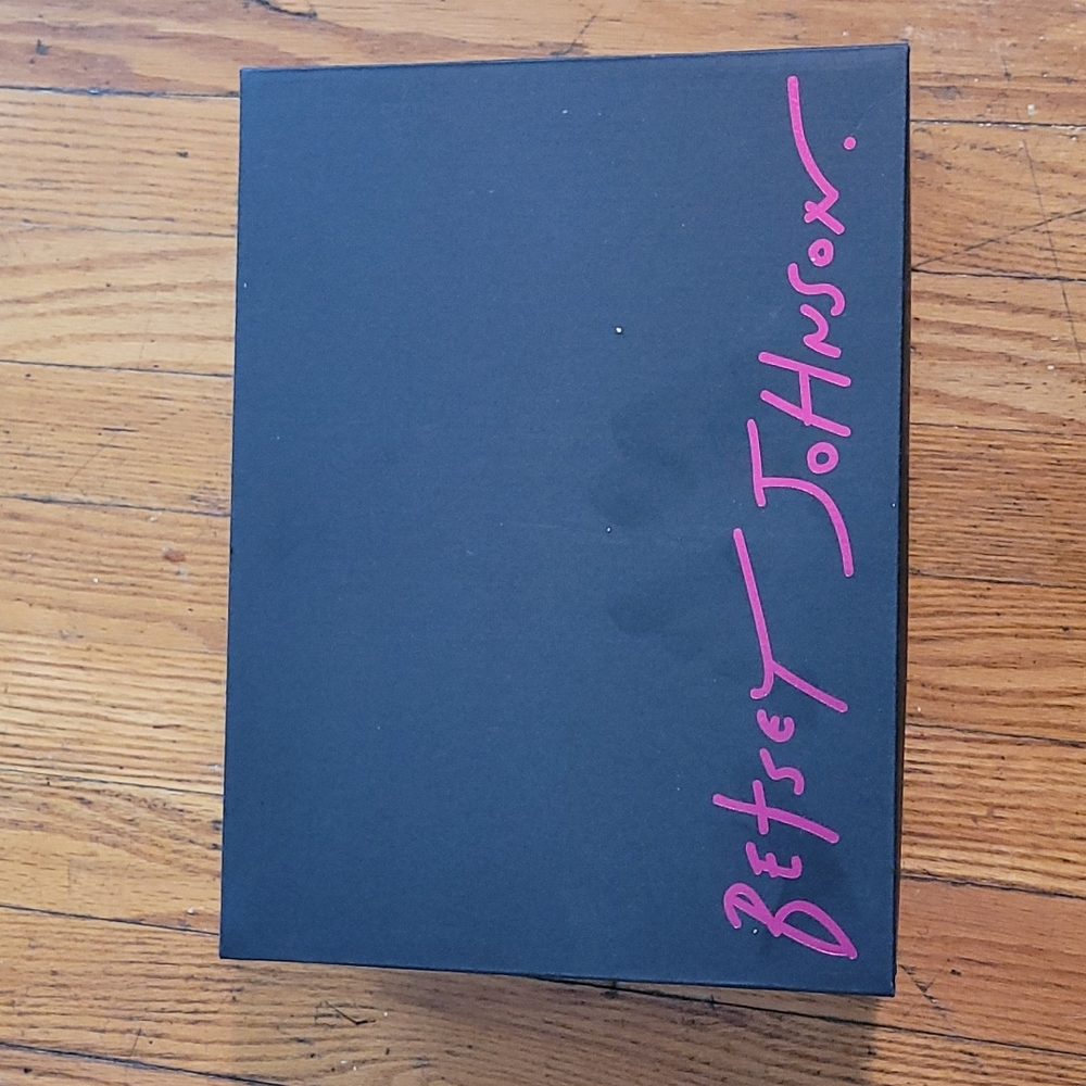 size 10. Betsey Johnson Almma Fus multi heel. multi color/polka dot